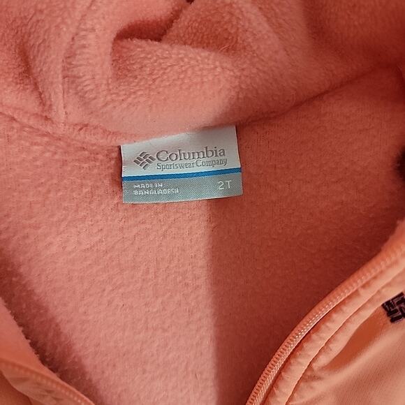 Columbia Girls Jacket 2T Hooded Fleece Plaid Pink Purple Toddler Coat - Picture 7 of 11